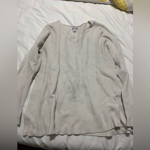 Thick white v neck sweater